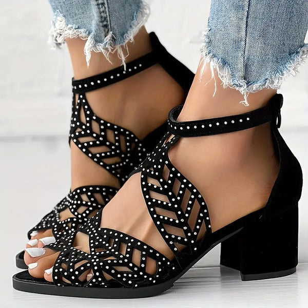 🔥2024 FLASH SALE 50% OFF🔥Women's Fashion Hollow Out Chunky Heel Sandals