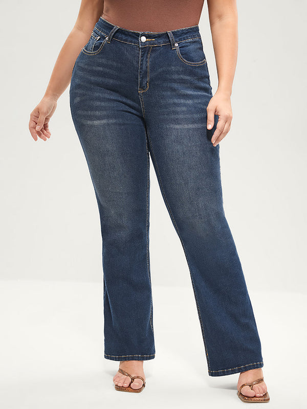 Bootcut Very Stretchy Mid Rise Medium Wash Sculpt Waist Jeans