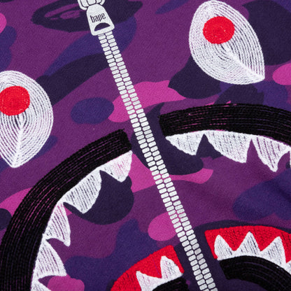 Color Camo Embroidery Shark Crewneck