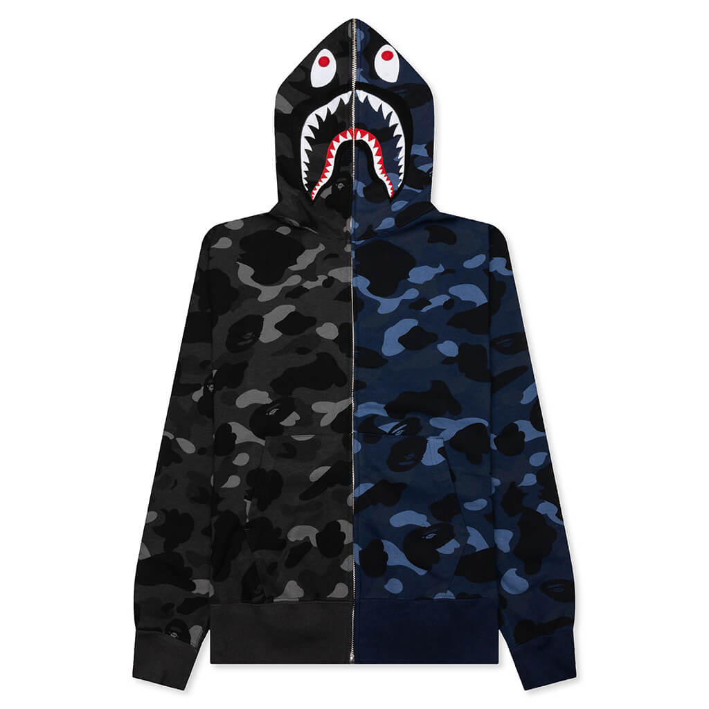 Color Camo Separate Shark Full Zip Hoodie