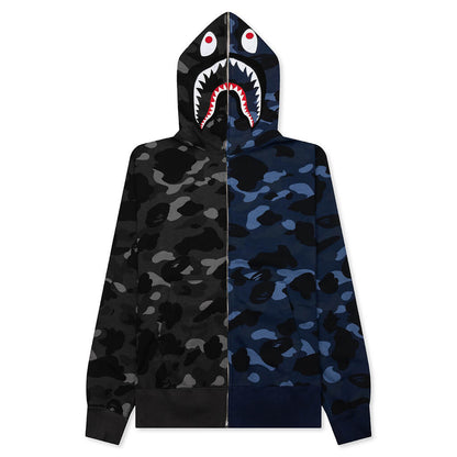 Color Camo Separate Shark Full Zip Hoodie