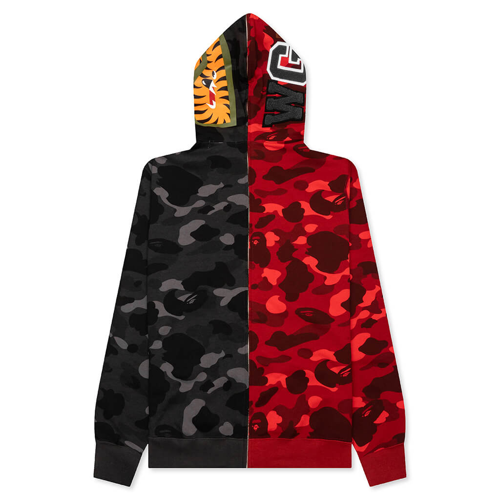Color Camo Separate Shark Full Zip Hoodie