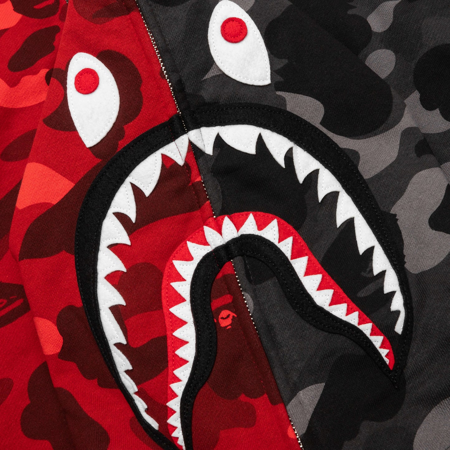 Color Camo Separate Shark Full Zip Hoodie