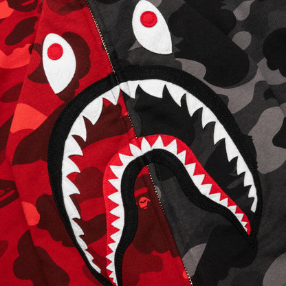 Color Camo Separate Shark Full Zip Hoodie
