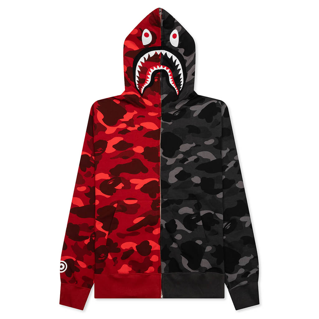 Color Camo Separate Shark Full Zip Hoodie